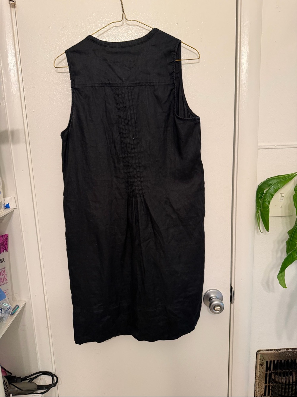 Quince 100% Linen Sleeveless Shift Dress Black Medium - Picture 5 of 5